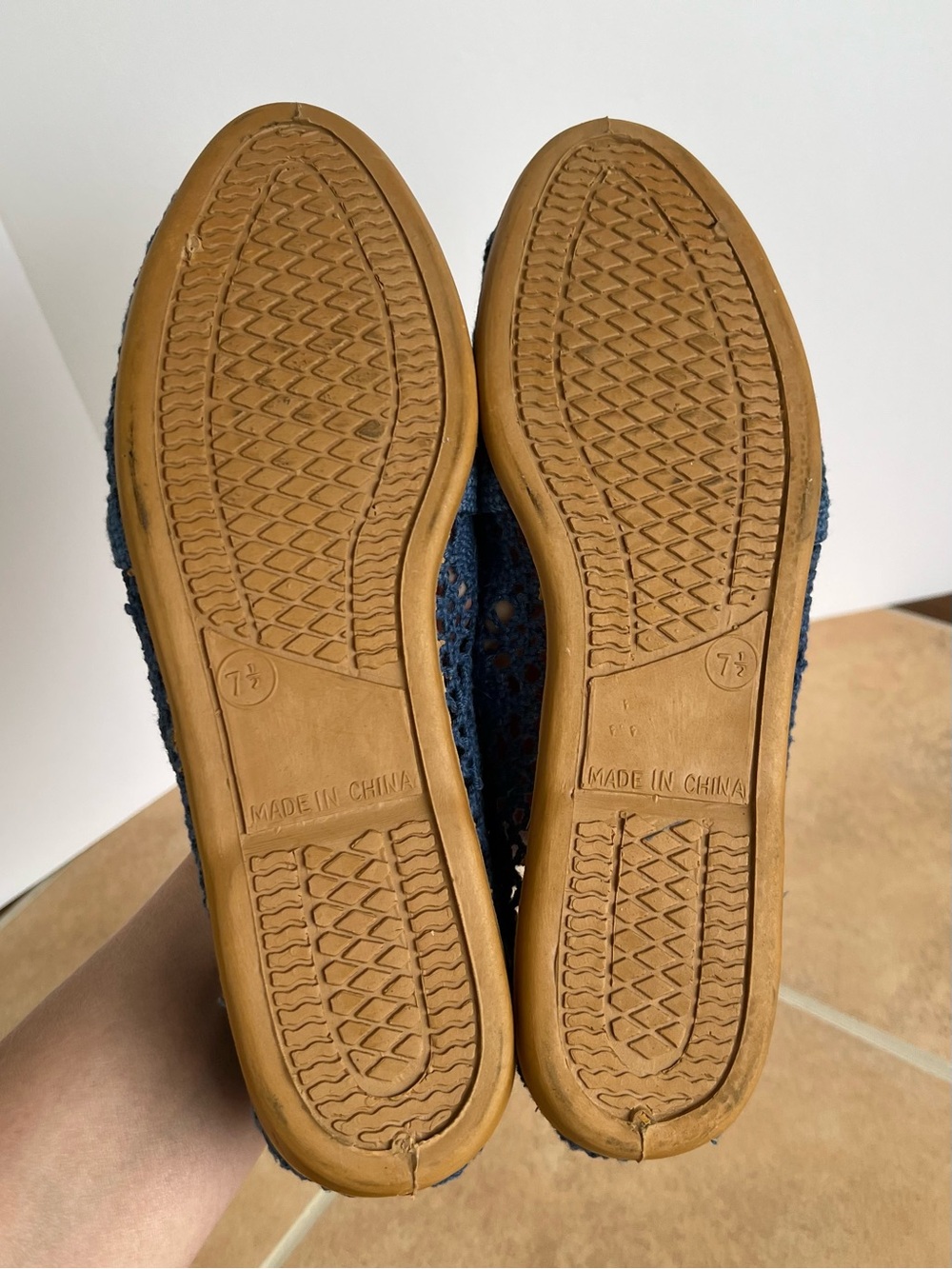 Soho Crochet Ballet Flats Slip On Shoes Blue Women’s 7.5 - Picture 9 of 11